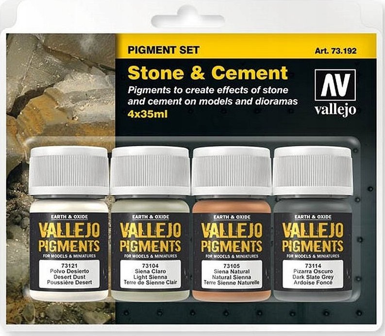 Vallejo : 73.192 - Pigment Set -Stone & Cement (4x35 ml)