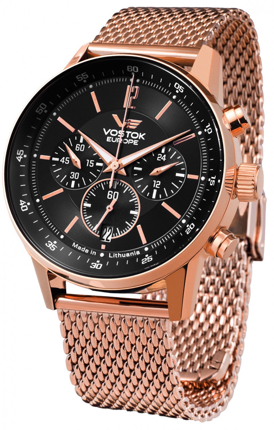 Zegarek Vostok Europe Zegarek męski Vostok Europe VK63-560B689B różowe złoto