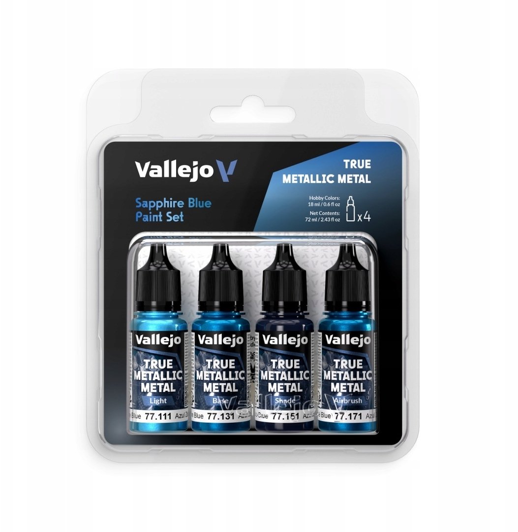 Vallejo Vallejo: 77.256 - True Metallic Metal - Sapphire Blue Paint Set