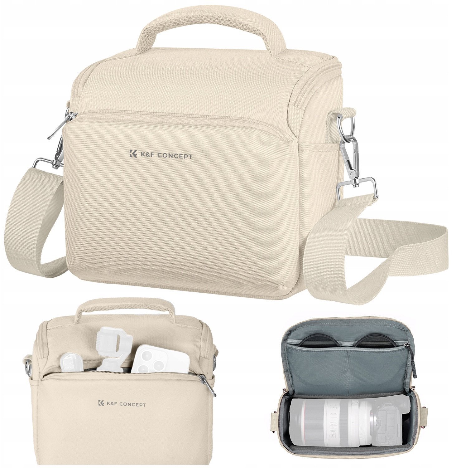 Kabura Torba Fotograficzna Foto Sling Na Aparat Dslr Dron Kamerę Gimbal K&f / Kf13.179v3 / Beżowy