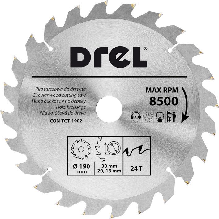 Drel DREL Piła Tarczowa Do Drewna 190mm 40T Do MDF I Sklejki