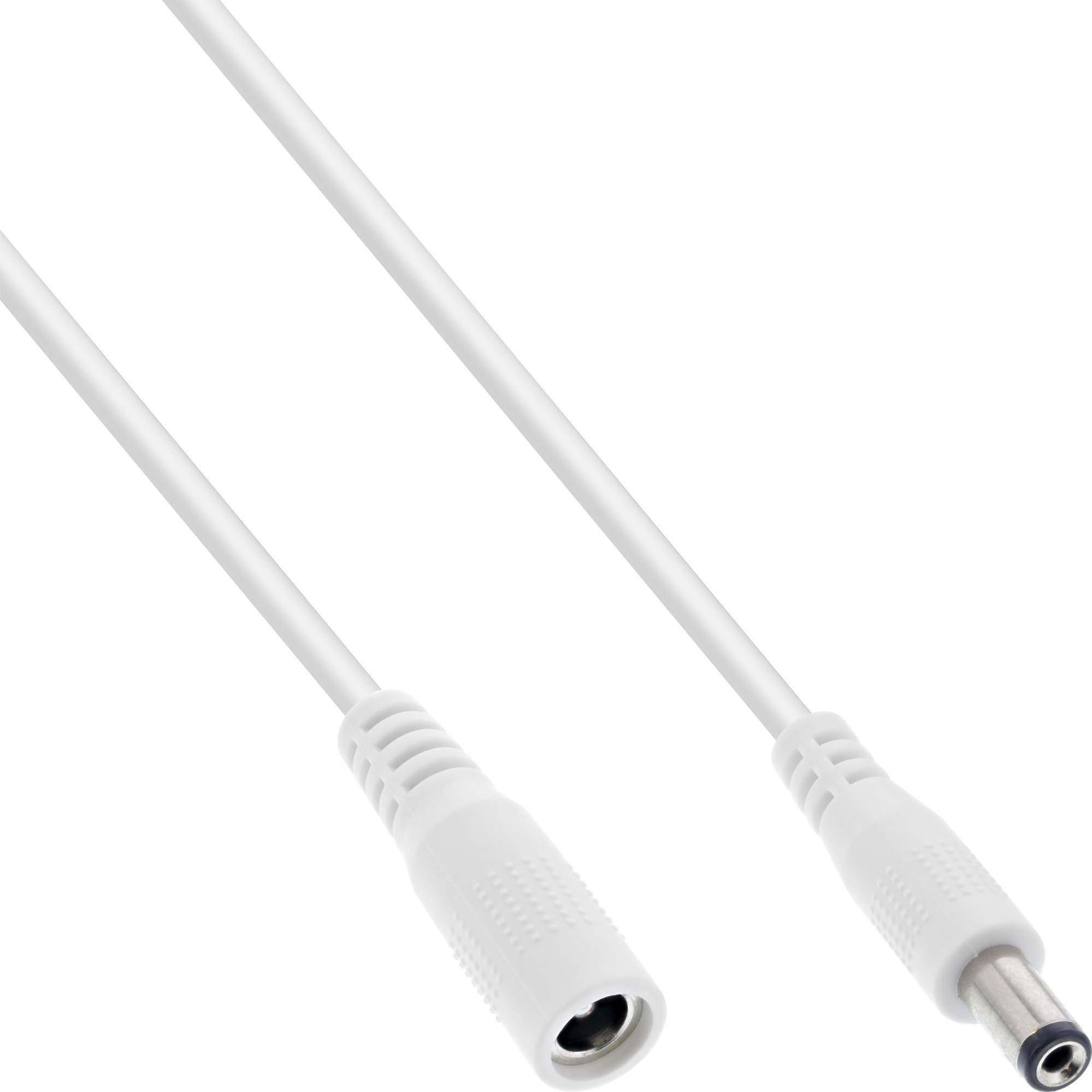 InLine InLine® DC extension cable, DC plug male/female 5.5x2.1mm, AWG 18, white, 3m