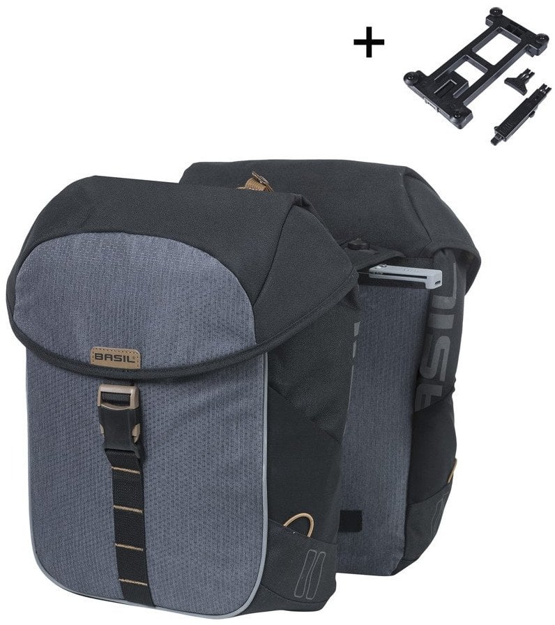Basil Sakwa miejska podwójna BASIL MILES TARPAULIN DOUBLE PANNIER BAG MIK 34L, MIK System (ready to ...