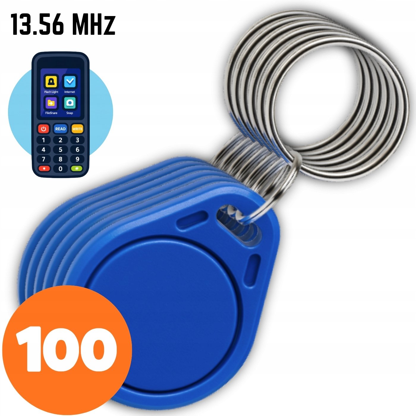 Spreest 100 SZT. BRELOK PASTYLKA RFID 13.56 MHZ MIFARE ZBLIŻENIOWA IC PROGRAMOWALNA