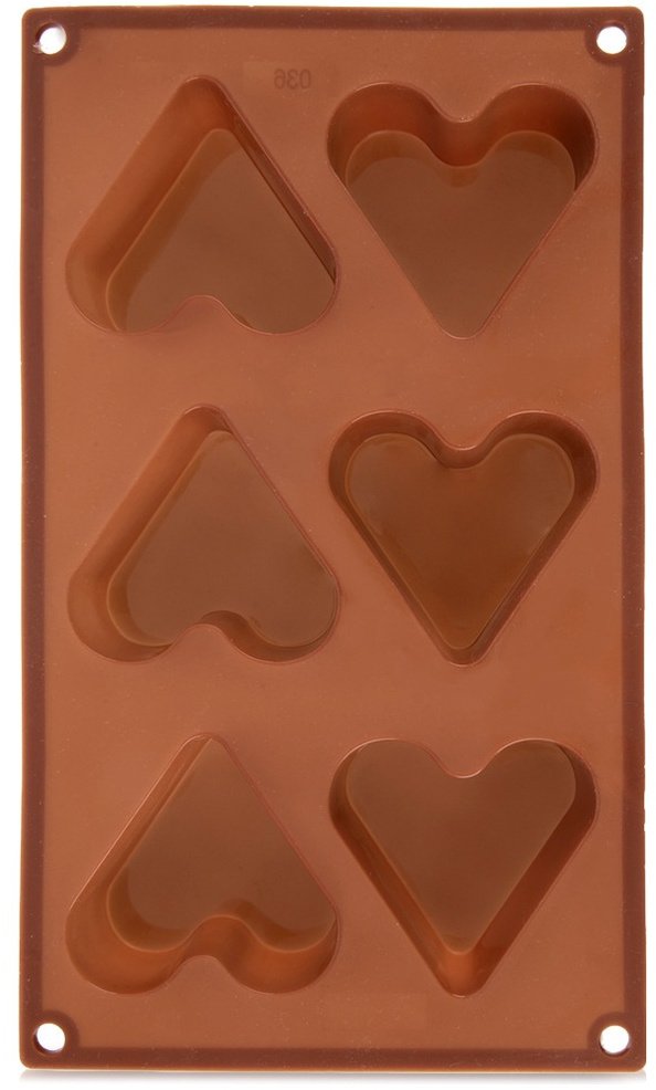 Aptel Forma do ciastek silikonowa brązowa serce 29x17,5x3,8 cm (8592381258184)