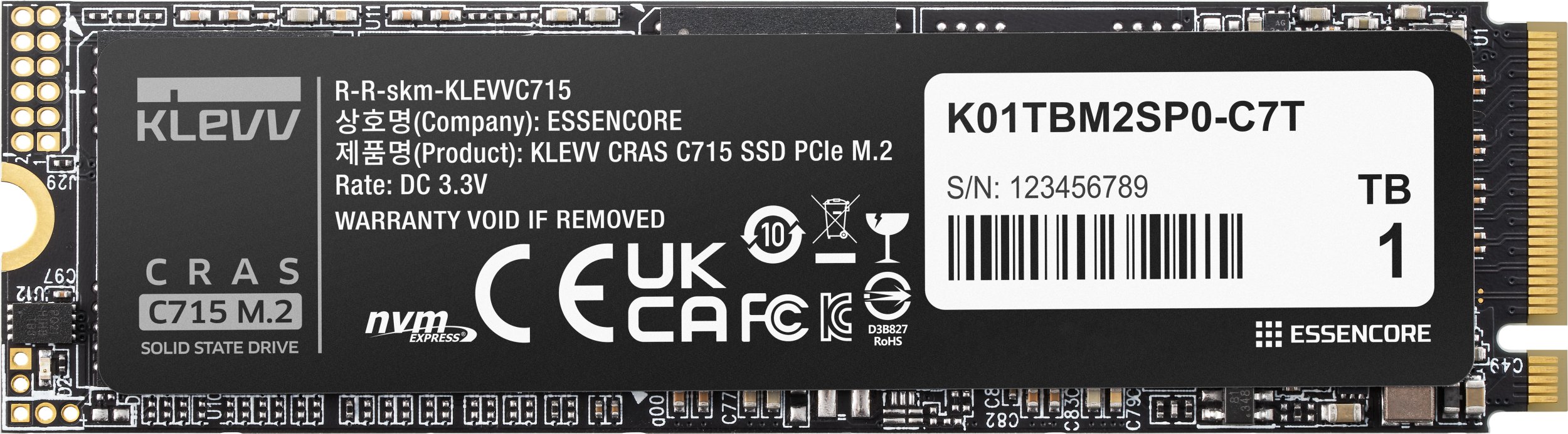 Dysk SSD Usorteret 1 TB KLEVV C715 M.2 2280 PCIE Gen3 NVME (K01TBM2SP0-C7T)