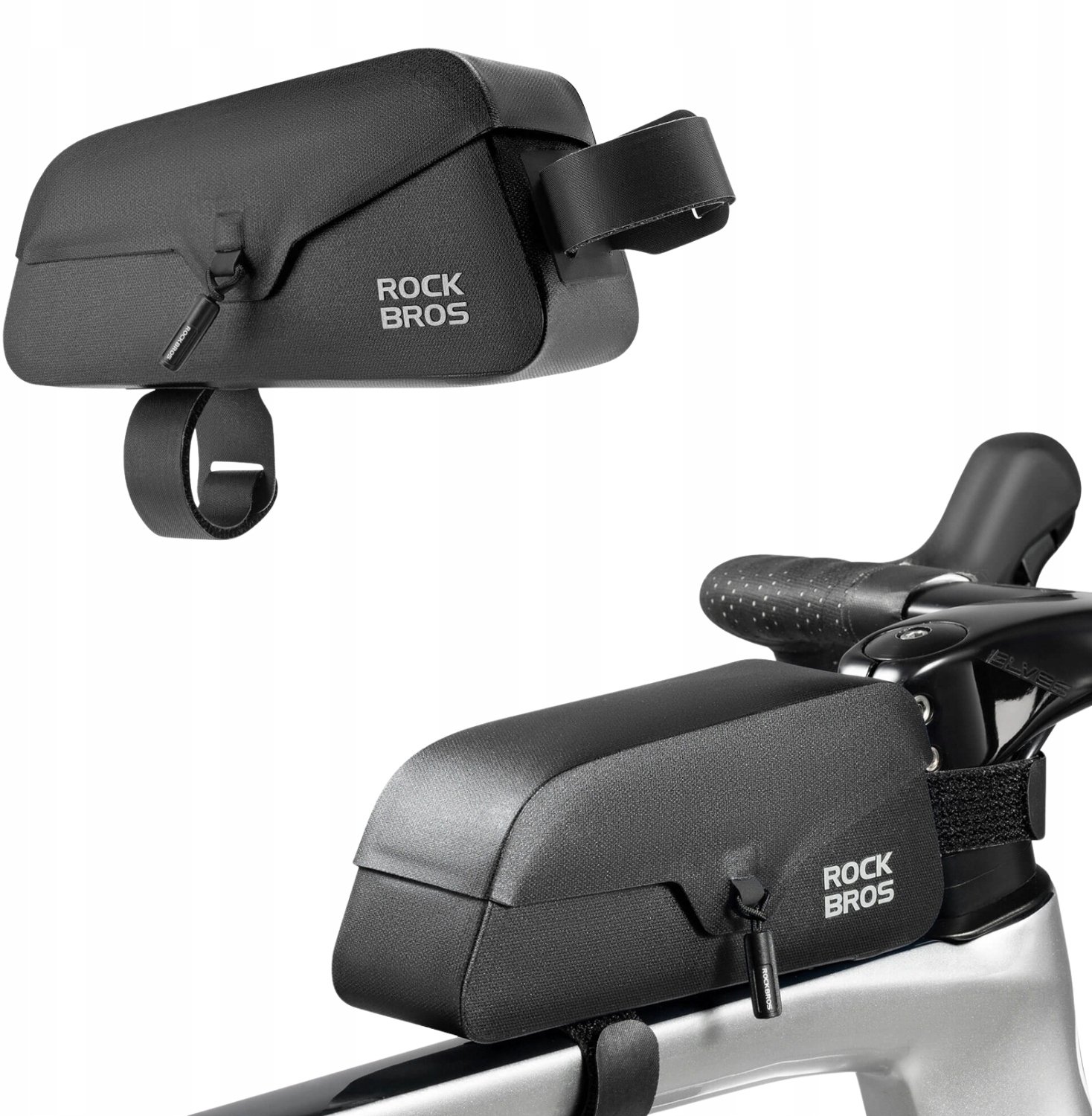 RockBros Torba rowerowa Rockbros 30120122002 na ramę z magnetycznym zapięciem 0,9L - czarna