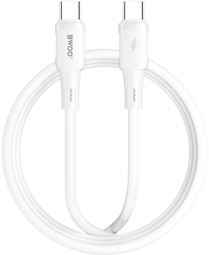 BWOO kabel silikonowy X329CC 65W USB-C 1m biały