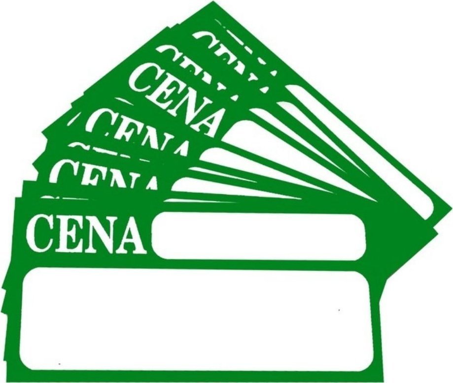 StudioCen Cenówki do listew karton 38x70mm 2 okienka zielone 100szt.