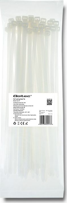 Organizer Qoltec Opaska zaciskowa Biały 50 sztuk (52217)