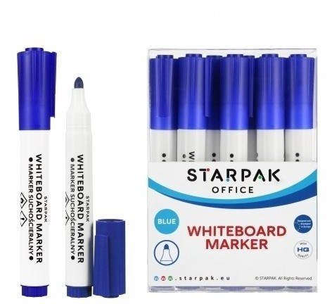 Starpak Marker suchościeralny okrągły niebieski (12szt)
