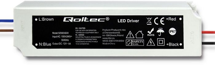 Qoltec Zasilacz LED Driver 60W 5A (50942)