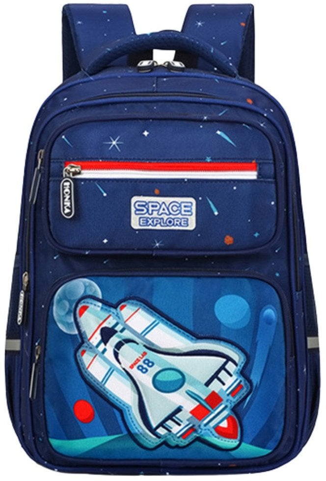 Lean Plecak szkolny dziecięcy pas piersiowy granatowy rakieta kosmos 20L 41cm (22012)