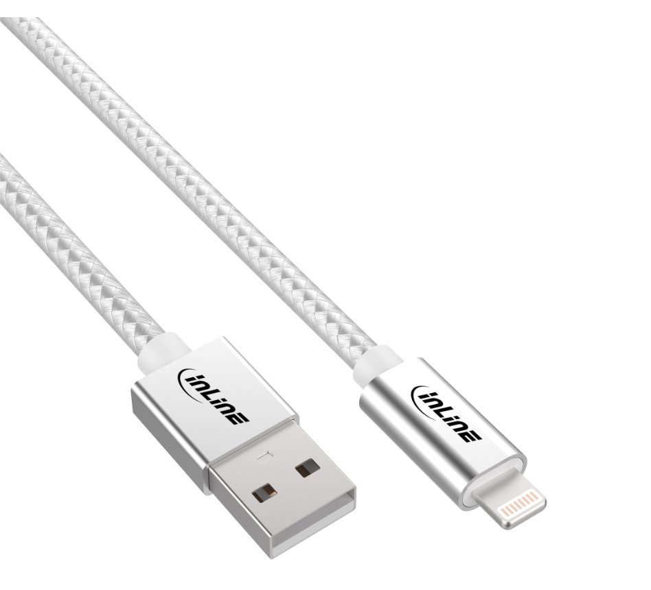 Фото - Кабель InLine Kabel USB  USB-A - Lightning 1 m Biały  (31411A)