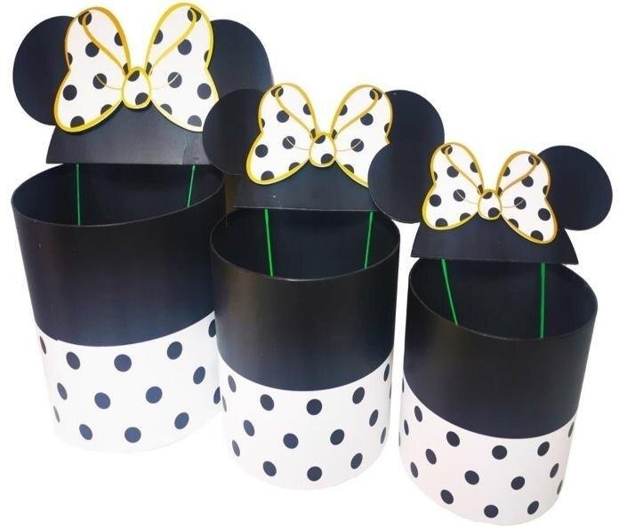 Rozette Pudełko Flower Box 3szt okrągłe Micky białe ROZETT EDUKAMP