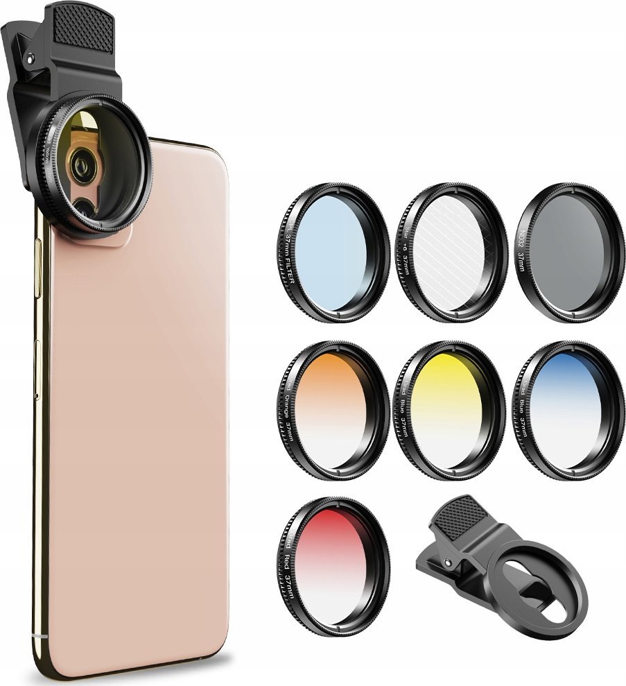 Apexel Zestaw Filtrów 7w1 Apexel Filtry Filtr Cpl Nd32 Star Połówkowe Do Telefonu / Smartfona / Apl-52uv-7g