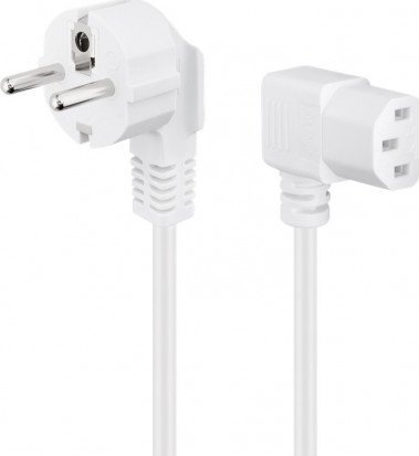 Kabel zasilający Triton Obustronnie kątowy przewód przyłączeniowy zimnego urządzenia, 1,5 m, biały - Długość kabla 1.5 m