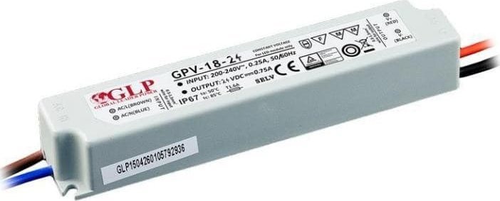 Zasilacz serwerowy GLP Zasilacz GPV 18W 24V DC ip67 gpv-18-24 led glp