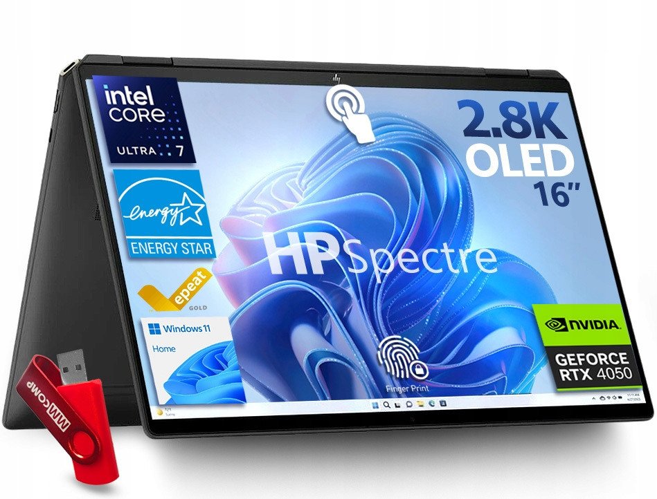 Laptop HP Spectre x360 Core Ultra 7 32GB 1TB SSD 16" 2,8K OLED RTX WYDAJNY