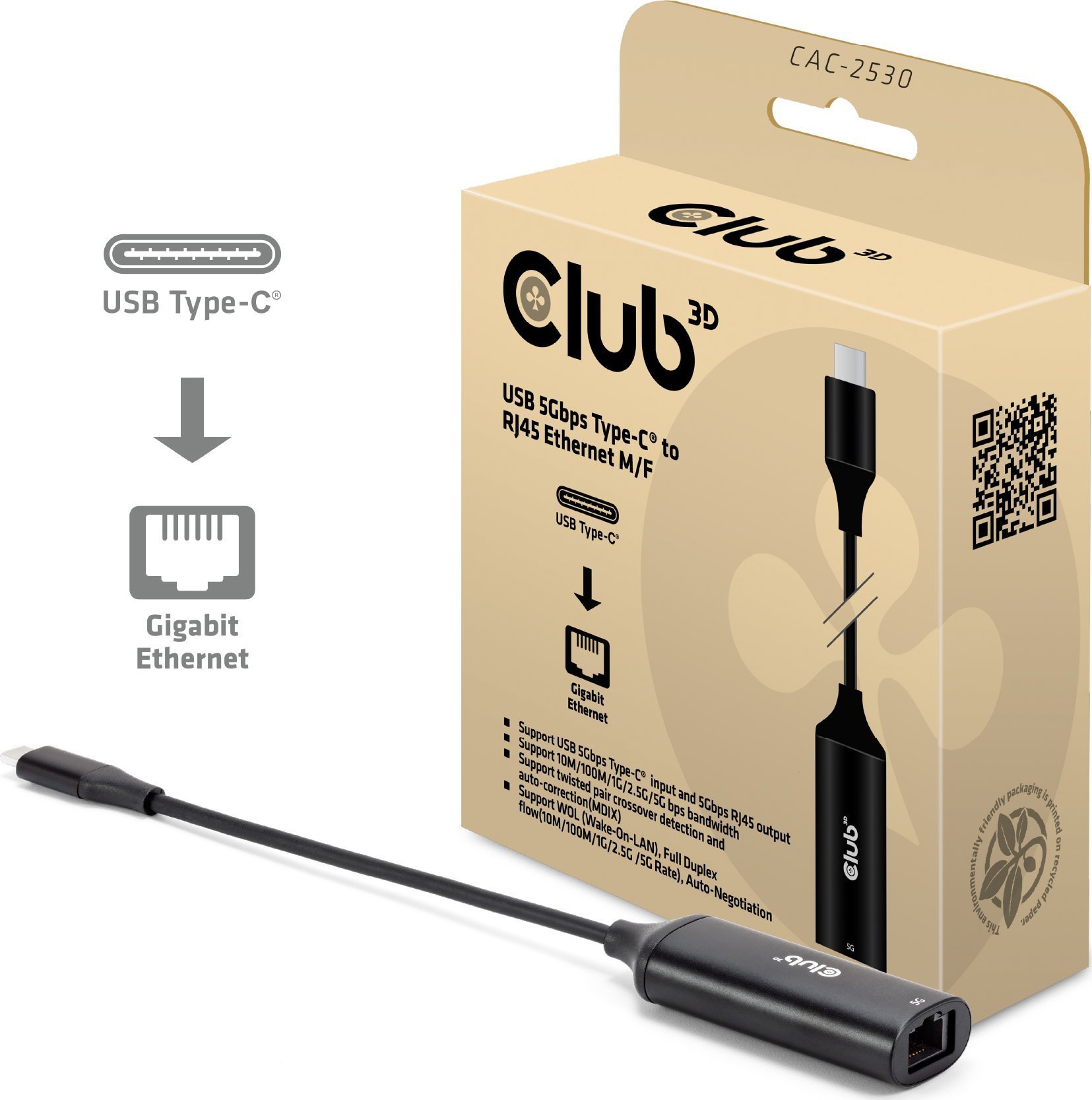 CLUB3D CAC-2530 huby i koncentratory