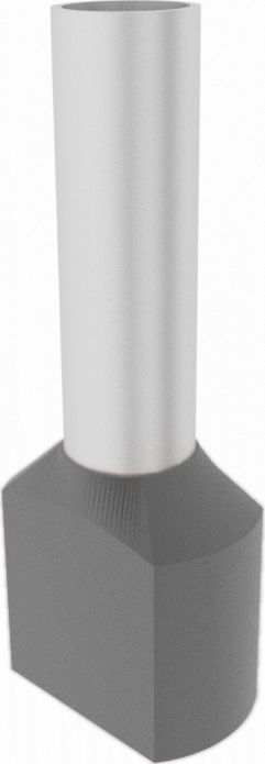 Elpromet 100szt. 2x0,75/8mm Końcówka tulejkowa izolowana podw. szara TE7508 Elpromet 2587