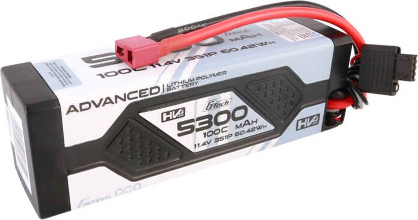 Фото - Запчастини до дронів та РК моделей Gens Ace Akumulator  Advanced G-Tech 5300mAh 11.4V 3S1P 100C HV car Lipo Hardcase z konektorem Deans Plug 