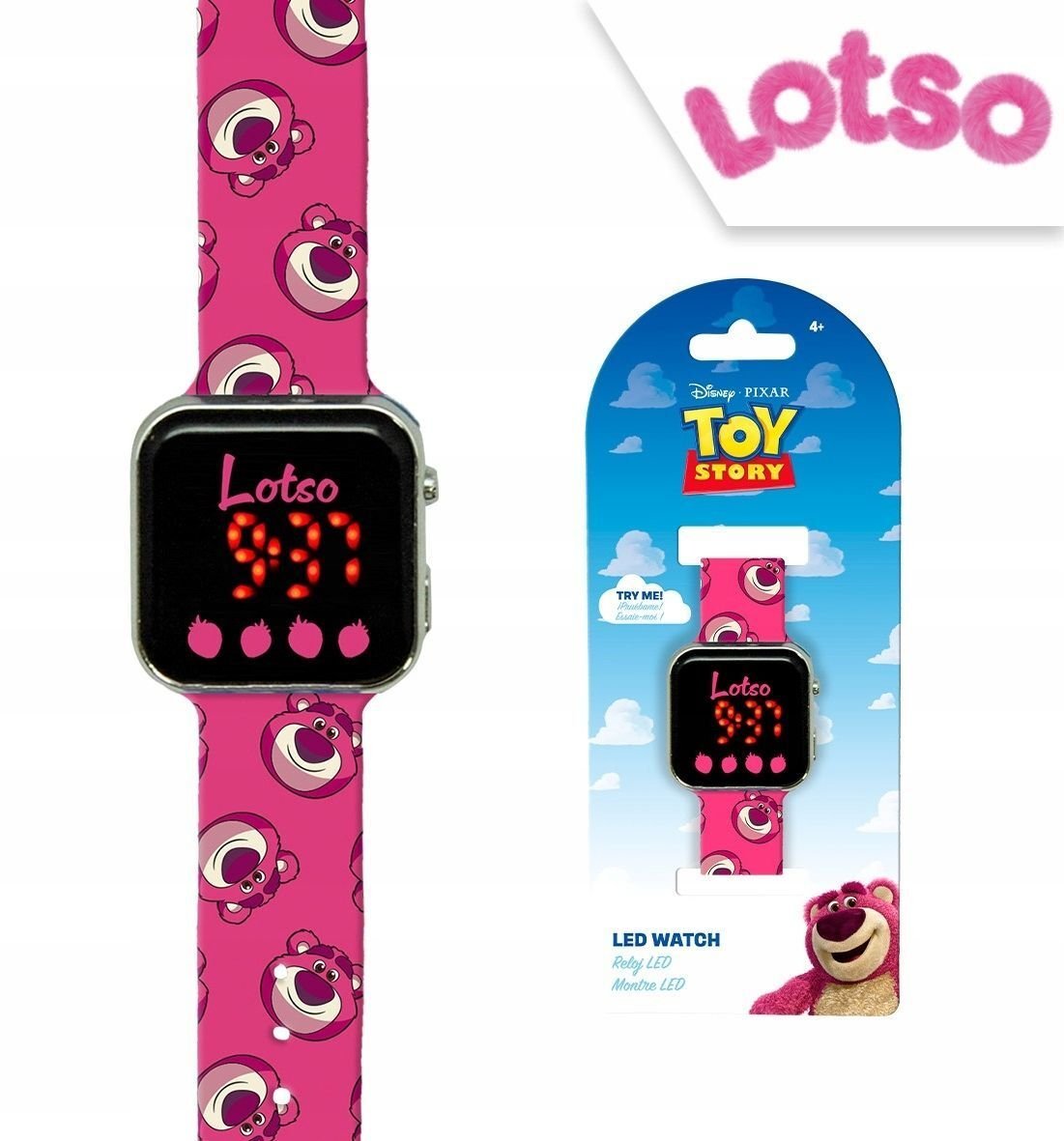 Cyfrowy Zegarek Led Dziecięcy Dla Dzieci Disney Toy Story Lotso / Lts00017-ty4024