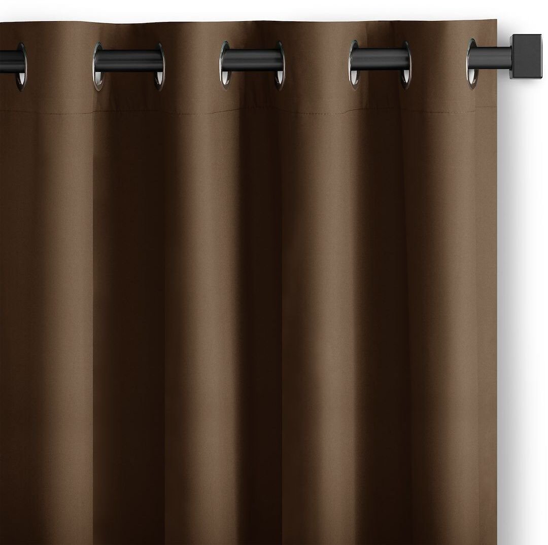 Zasłona do salonu CARLI na przelotkach gładka 140x270 cm brązowa Restilo