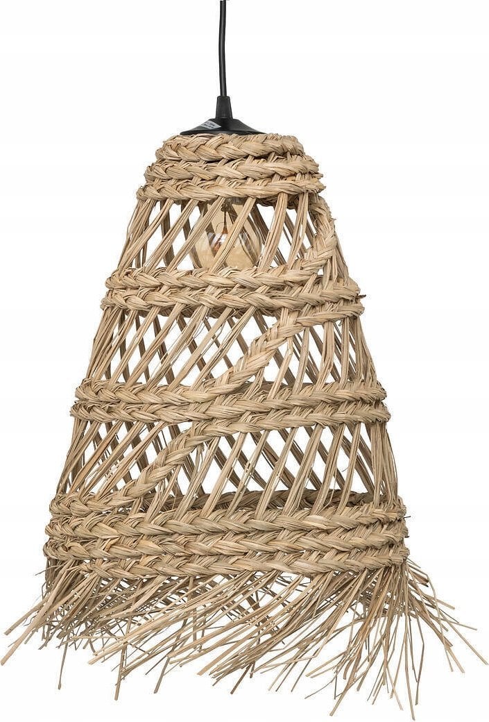 Atmosphera Lampa boho wisząca z plecionki ze słomy LAHYS, Ø 28 cm