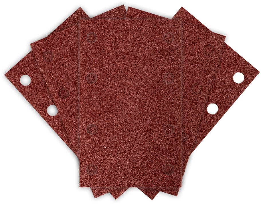 Neo Papier ścierny prostokątny 8 otworów 128 x 78 mm P80 do 04-623, 5 szt. 54-050