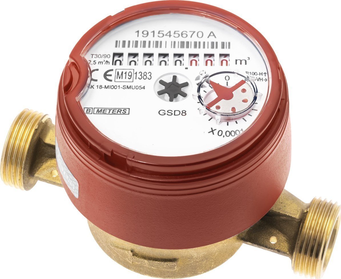 BMETERS Wodomierz antymagnetyczny GSD8-I ciepła woda, 1/2" AC Q3-2,5 m3/h, Tmax:90°C,L=110mm, MID R100/R50 AM