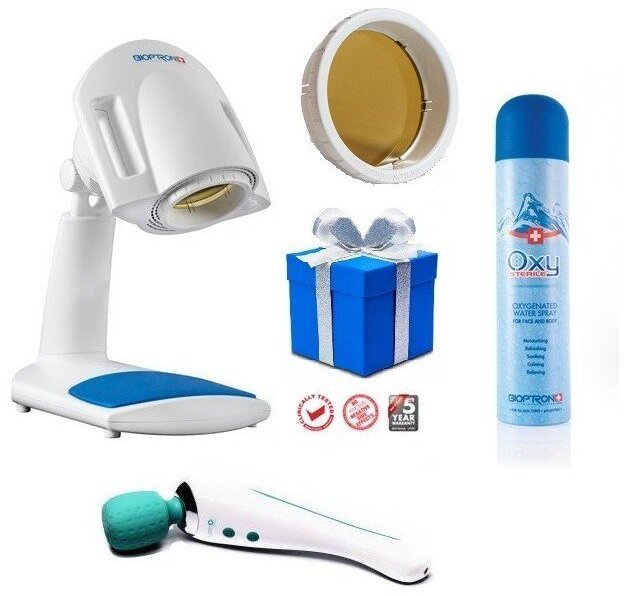 Bioptron Lampa Pro 1 z filtrem fulerenowym, statyw stołowy + Hyperon Zepter Filtr zielony