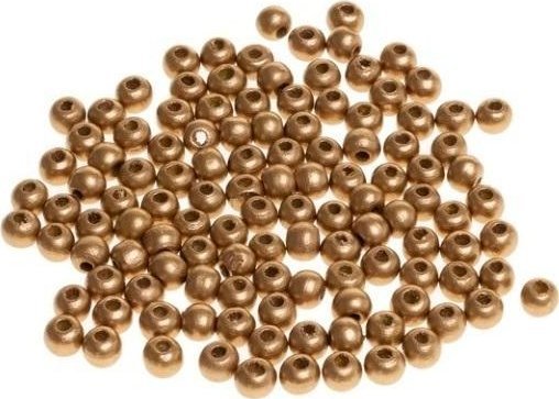 BREWIS Koraliki drewniane do nawlekania złote 8mm 120szt