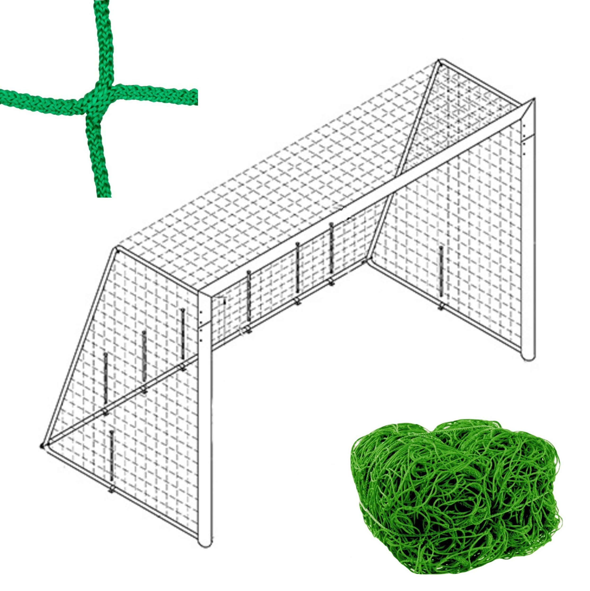 YakimaSport Yakimasport Siatka na bramkę do piłki nożnej 3x2 m 4 mm - zielona