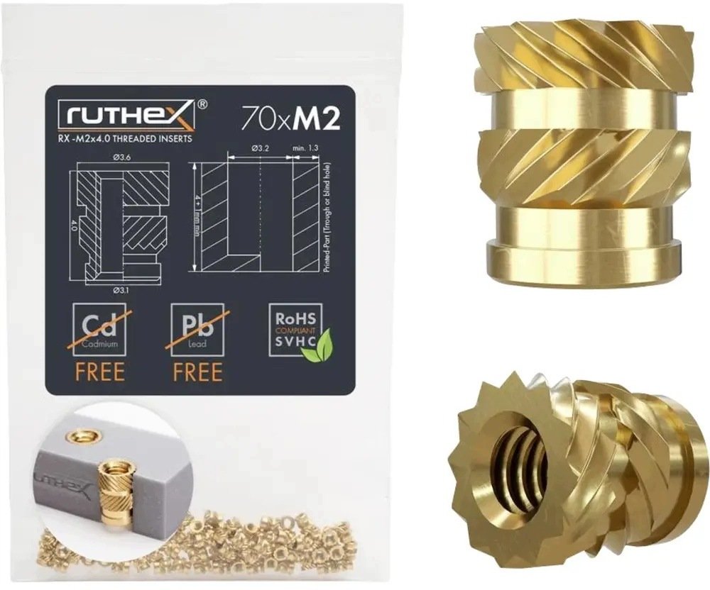 Agam Ruthex M2 wkładka gwintowana – Rx-M2x4 - 70 szt. (PRM-12598)