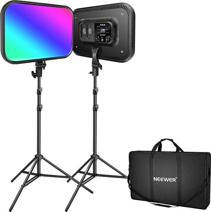 Zestaw studyjny Neewer Zestaw studyjny RGB168 RGB LED, dwie lampy 60W 2500-8500K + statywy