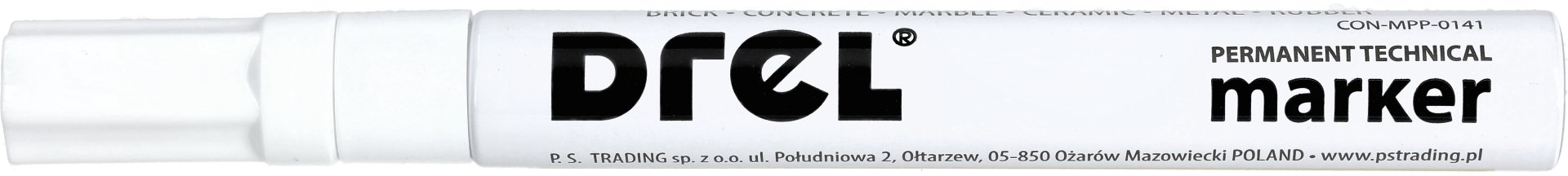 Drel DREL Marker olejowy biały 2.5 mm do metalu szkła i plastiku
