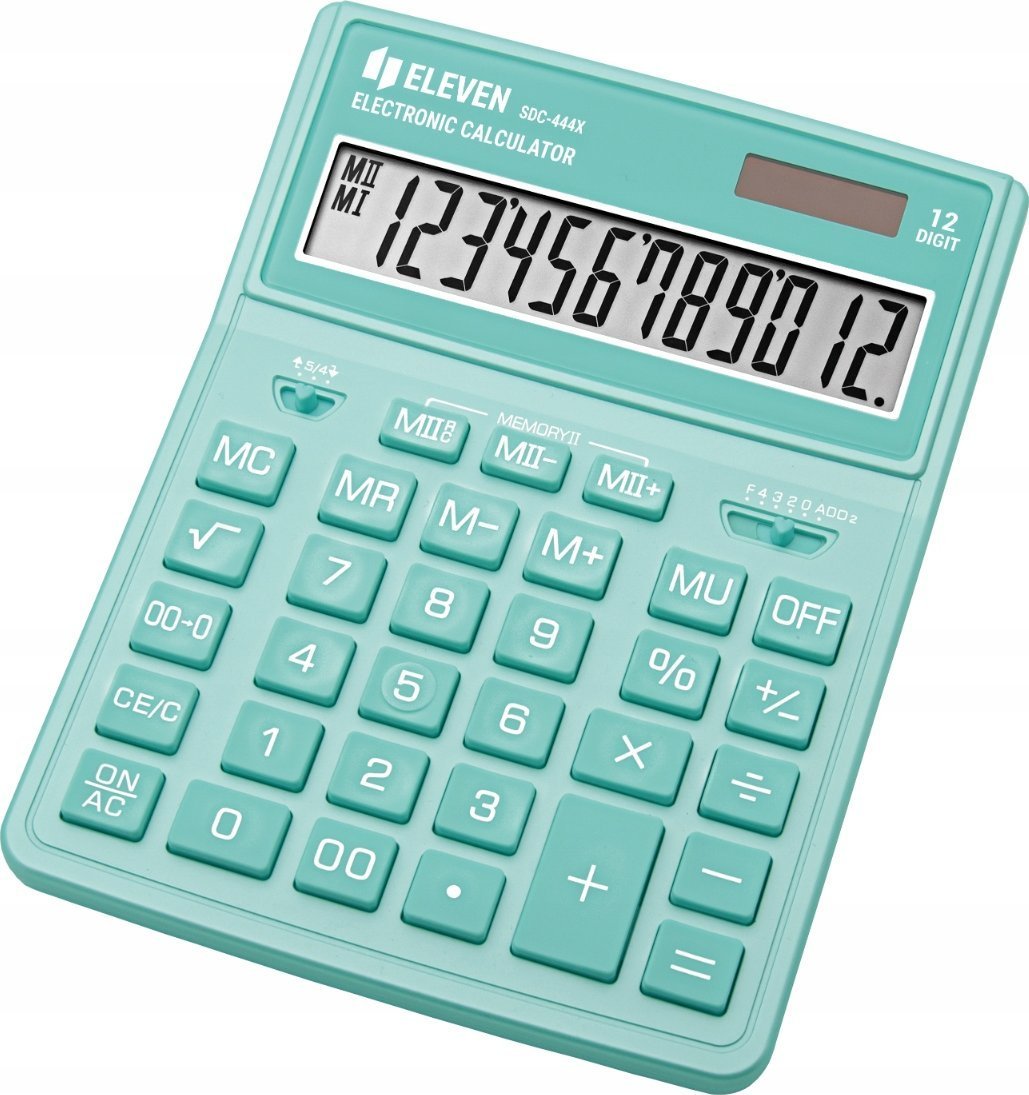 Kalkulator Eleven Eleven Kalkulator SDC-444XRGNE zielony 12-cyfrowy wyświetlacz