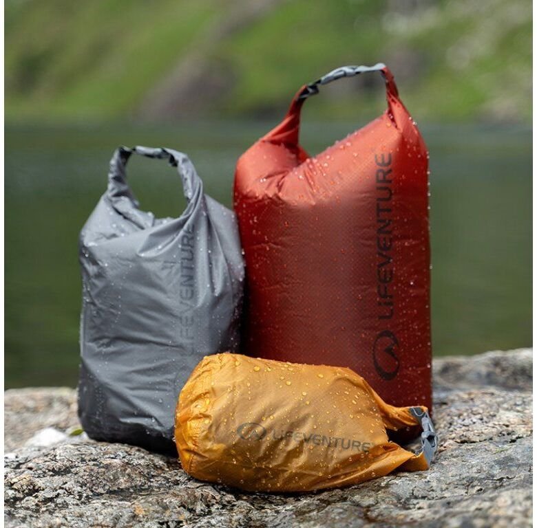 Lifeventure Ultralight DryBag Multipack (1L, 2L, 5L), Earth Tones