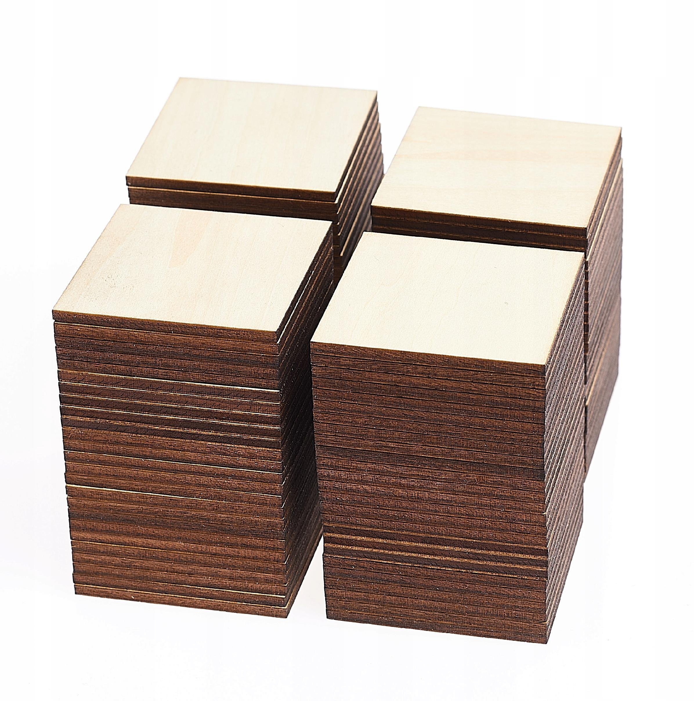 Techrebal Materiały modelarskie Drewniane kwadraty 5x5cm (Kwadrat ze sklejki 100szt)