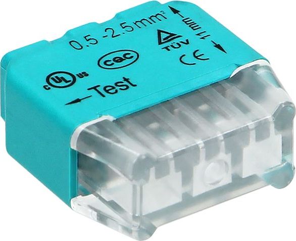 Orno Złączka instalacyjna wciskana 3-przewodowa, na drut 0,75-2,5mm2, IEC 300V/24A 100 szt. OR-SZ-8004/3/100
