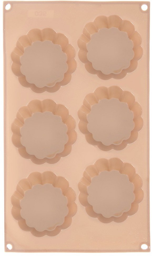 Aptel Forma do ciastek silikonowa beżowa kwiatek 30x17,5x3 cm (8592381258030)