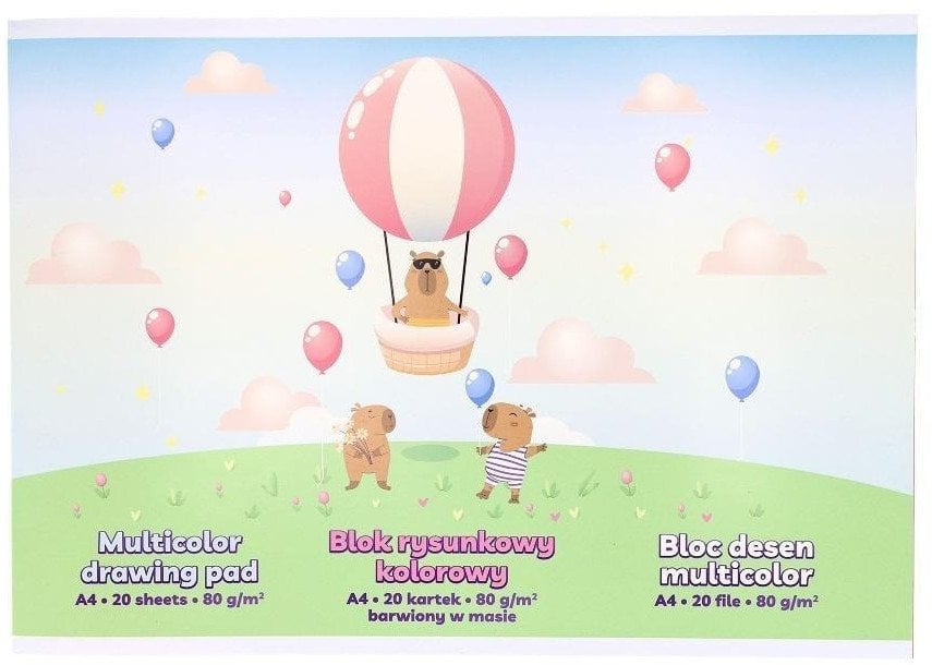 Blok rysunkowy A4/20K 80g Kapibara w balonie