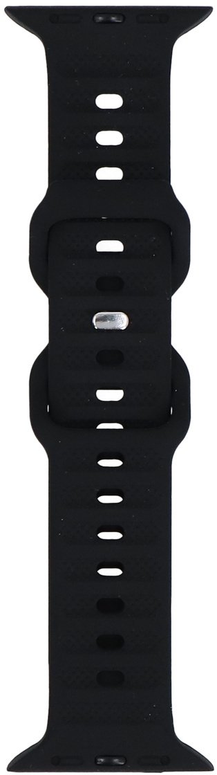 Pasek do smartwatcha GlacierX Silicone Ribbed Black do Apple Watch 42/44/45/49mm Czarny