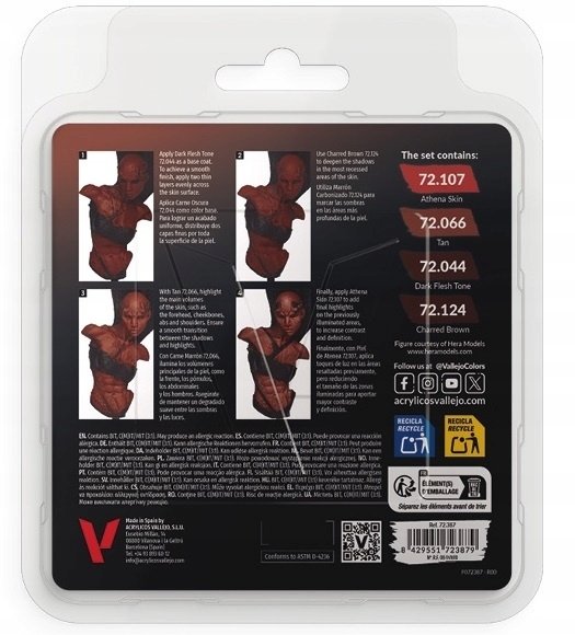 Vallejo Vallejo: 72.387 - Game Color - Dark Skin Set (4x18 ml)