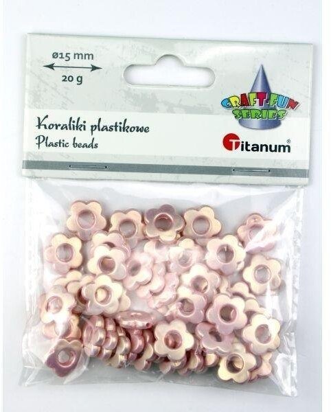 Brimarex Koraliki plastikowe kwiatki 15mm 20g