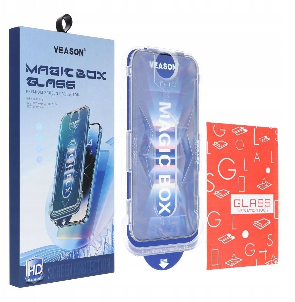 Veason Szkło Hartowane 6D Pro Easy-Install Glass + Aplikator - do Iphone XR / 11 czarny