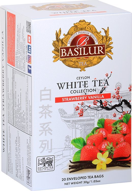 Basilur STRAWBERRY VANILLA biała herbata WANILIA