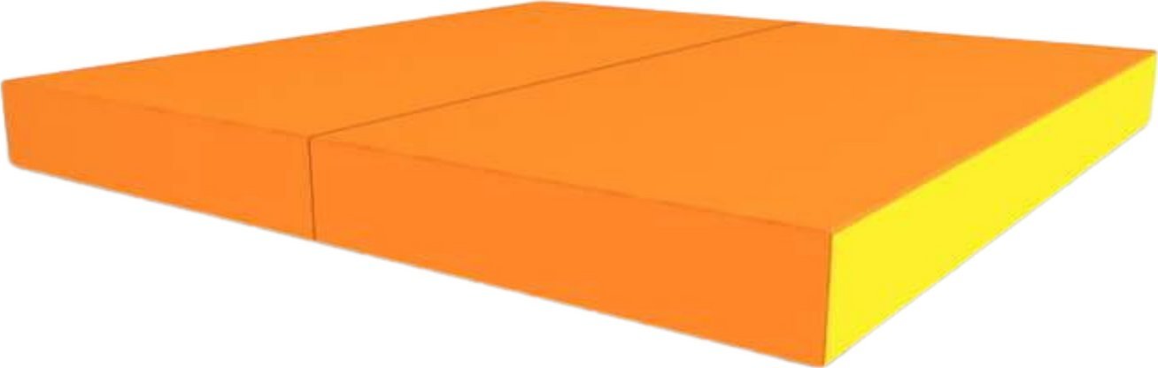 Składany materac dwuczęściowy pod drabinkę 100x100x10cm Kometa pomarańczowy