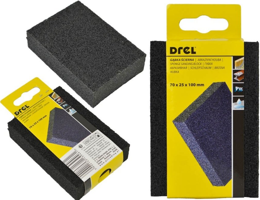 Drel DREL Gąbka Ścierna P150 Kostka Szlifierska Do Szlifowania Międzywarstw